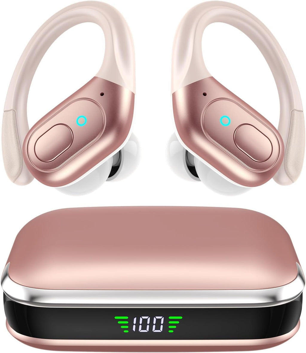 HILDCROA Wireless Earbuds, Sports Bluetooth Headphones, Running Headphones | 75Hrs Playtime Ear Buds with LED Power Display, Noise Canceling Headset, IPX7 Waterproof Earphones for Gym/Running/Workout