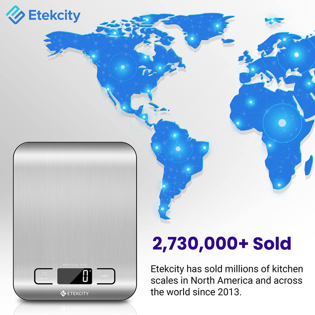 Etekcity Food Kitchen Scale, Digital Grams and Ounces, 11lb | Tare function, ideal for baking, weight loss, keto, meal prep, packages, liquids and jewelry, 304 Stainless Steel