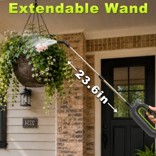2 Gallon Battery Powered Sprayer, Covers 4,500 Sq Ft per Tank | Electric Sprayer with 3 Interchangeable Nozzles, Handle with Digital Battery Display, for Lawn, Garden & Outdoor Cleaning