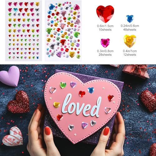 MYDBUYSOME 2774pcs Gem Stickers Jewels for Crafts, Adhesive Gems Rhinestone | Stick on Gems Acrylic Bedazzling Glitter Bling Heart Stickers Craft Supplies