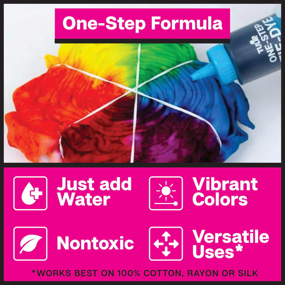 Tulip One-Step Tie Dye Party Kit, 18 Bottles, 14 Colors | 18 Prefilled 2.75 fl oz Bottles, Gloves, Rubber Bands, 2 Project Guides, Large Group Activity, Permanent Fabric Dye