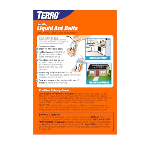 TERRO Liquid Ant Killer Bait Stations, 12-Pack, Indoor Ant Traps, T300B | Borax Formula, Kills the Queen & the Entire Colony, Liquid Ant Baits Indoor, Kills Household Ants, Indoor Use