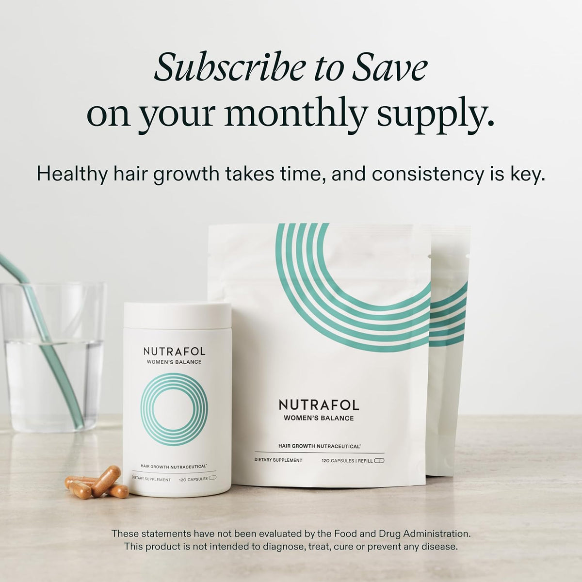 Nutrafol Women's Balance Hair Growth Supplements, Age 45+, 1-Month Bottle | #1 Dermatologist-Recommended Hair Growth Supplement Brand, Clinically Tested for Visibly Thicker Hair and Scalp Coverage