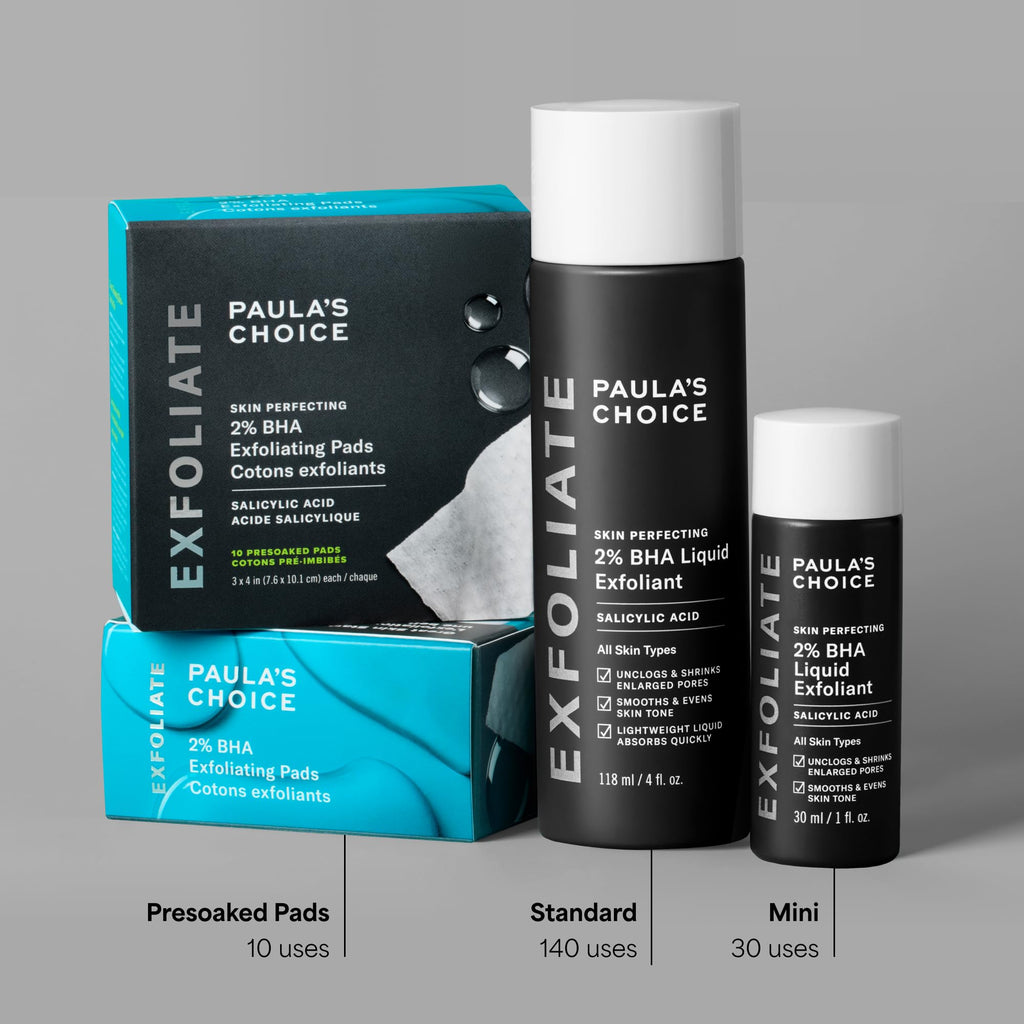 Paula's Choice SKIN PERFECTING 2% BHA Liquid Leave-On Exfoliant | Gentle Salicylic Acid Leave-On Facial Exfoliator for Blackheads, Enlarged Pores, Wrinkles & Fine Lines