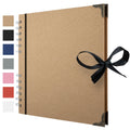 Bstorify Scrapbook Photo Albums 60 Pages (21 x 21 cm) Brown | Thick Kraft Paper Scrap Book Ideal for Your Scrapbooking Albums Art & Craft Projects