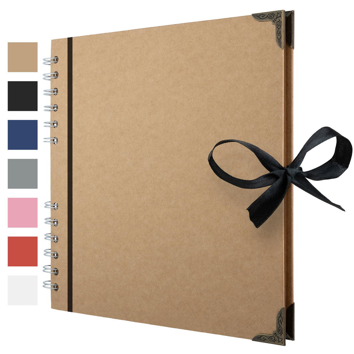 Bstorify Scrapbook Photo Albums 60 Pages (21 x 21 cm) Brown | Thick Kraft Paper Scrap Book Ideal for Your Scrapbooking Albums Art & Craft Projects