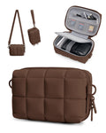 BAGSMART Small Puffy Digital Camera Case, Water-repellent, Coffee Brown | Camera Bag with 2 Carrying Ways for Canon PowerShot G7X Mark II/III/Sony DSCW800/DSCW830, Lightweight