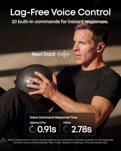 Soundcore Liberty 5 Pro by Anker Noise Cancelling Wireless Earbuds | Anker Thus™ AI Chip delivers Guinness World Records-certified call quality for crystal-clear calls in noisy environments