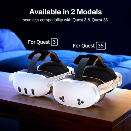 WOUNMTT Head Strap for Meta Quest 3/3S with Battery, Adjustable | Patented one-click fit with 3-level rear support. Built-in battery adds 2-4H playtime. Fast charge. Reduces facial pressure
