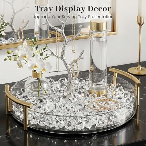 DOMESTAR Clear Fake Ice Rocks, 150 PCS Acrylic Crystal for Vase Fillers | Fake Diamonds for Table Centerpieces Wedding Party, Fish Tanks Decor Table Scatter DIY Craft Supplies Food Display