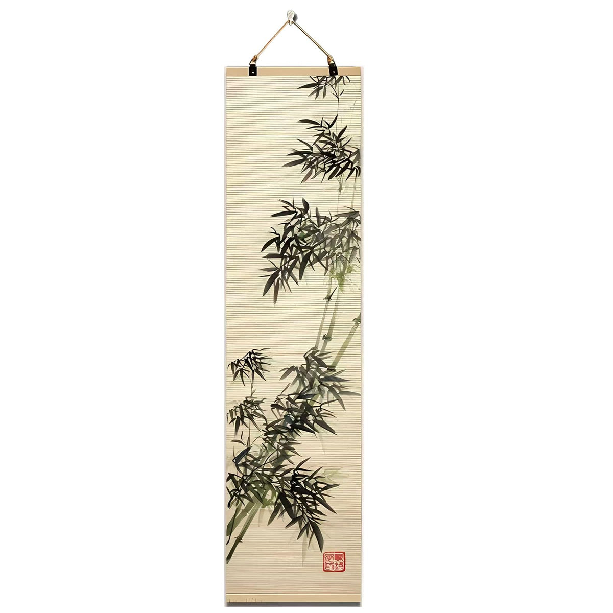 RILEYSON Asian Wall Decor - Wall Art Decorations Crafted from Natural Bamboo, Chinese Classical Aesthetic Bamboo Scroll Wall Paintings，47 x 12 inches (Color-C03)