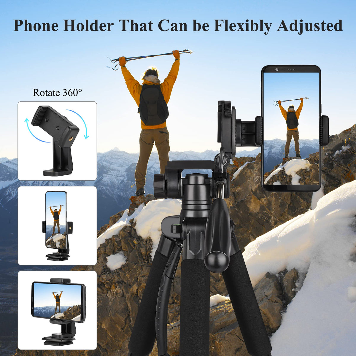 VICTIV 74” Camera Tripod, Tripod for Camera and Phone with Phone Holder | Aluminum Professional Tripod Stand for Canon Nikon with Carry Bag, Compatible with DSLR, iPhone, Spotting Scopes, Gopro