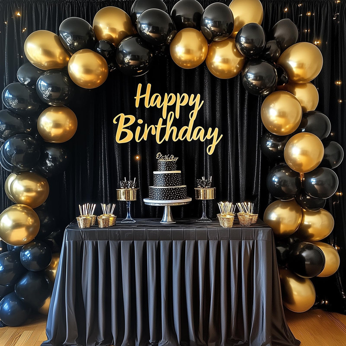 RUBFAC Gold Balloons Different Sizes Chrome Gold Balloon Arch Kit 129pcs | Metallic Gold Balloon Garland Arch Kit for Christmas Halloween Graduation Party Wedding Holiday Happy Birthday Decoration