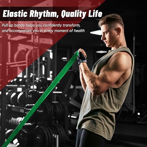 5-Level Resistance Bands for Working Out, Pull Up Assistance Bands | 5-125 LBS Resistance, Fitness, Full-Body Training, Physical Therapy & Stretch Workout, for Men, Women, Home, Outdoor, Gym Use