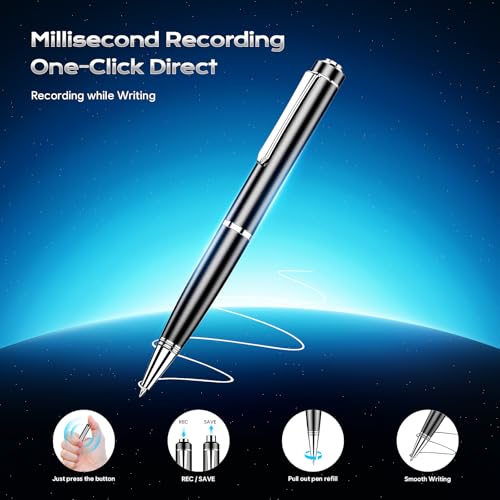 64GB Digital Voice Recorder - ZIPCIDE Digital Voice Activated Recorder with AI-Intelligent Noise Reduction, Voice Activated Sound Audio Tap Recorder Device for Lectures Meetings, Work, Interviews