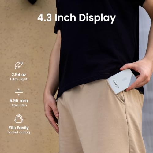 XTEINK X4 Pro 4.3" ebook Reader with Front Light & Touchscreen, Space Black | 4.3" E-Book reader with adjustable front light, touch/gesture control, physical buttons, 1100mAh battery & magnetic charging