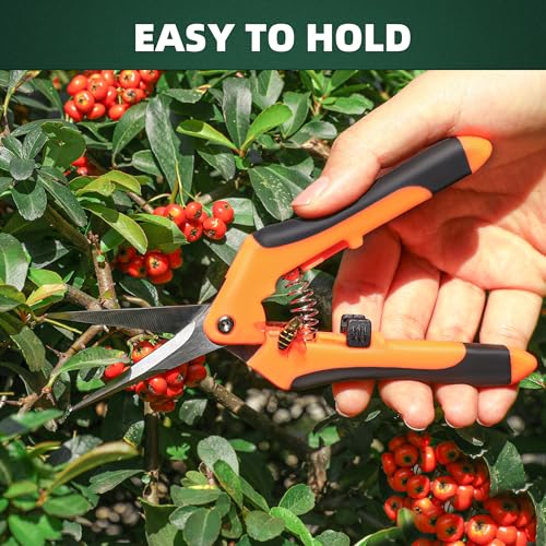 EWPJDK 3 Pack Garden Pruning Shears Scissors Clippers Stainless Steel | Gardening Shears, Gardening Shears, Pruning Snips for Gardening Tools, Securely Lock, Non-Slip, Ergonomically Designed