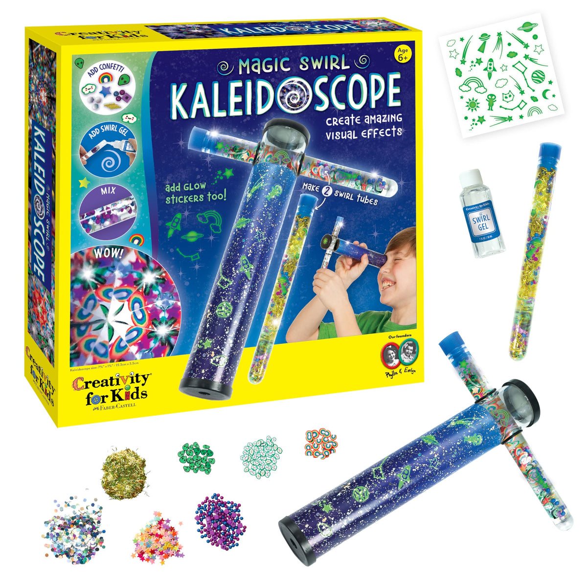 Creativity for Kids Magic Swirl Kaleidoscope Kit - Make Your Own Kaleidoscope for Kids, STEM Toys (Ages 6+)