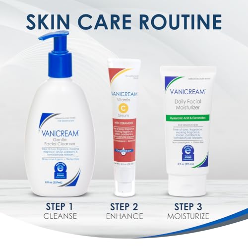 Vanicream Daily Facial Moisturizer, Lightweight, Non-Greasy, 3 Fl Oz | Formulated Without Common Irritants for Sensitive Skin, Moisturizing Face Cream with 5 Key Cermides and Hyaluronic Acid