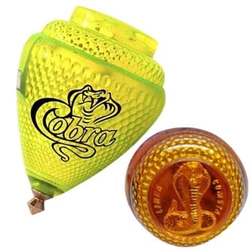 3 Pack Champion Cobra Durable Plastic Spin Tops for Kids Metal Tip Made in Mexico - Trompo Mexicano Champion Cobra Plastico Durable & Punta de Metal (Pack of 3 Assorted Colors)