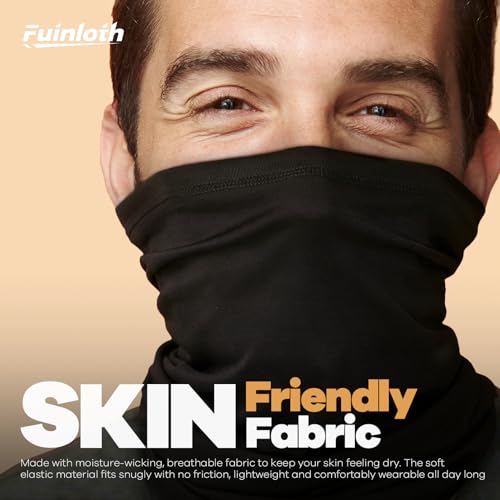 Fuinloth Neck Gaiter, 6 Pack Cooling UV Protection Bandana Face Mask Gator | Breathable Sweat Wicking, UPF 50, Sun Wind Dust Shield, Quick Dry & Washable, 95% Polyester 5% Spandex