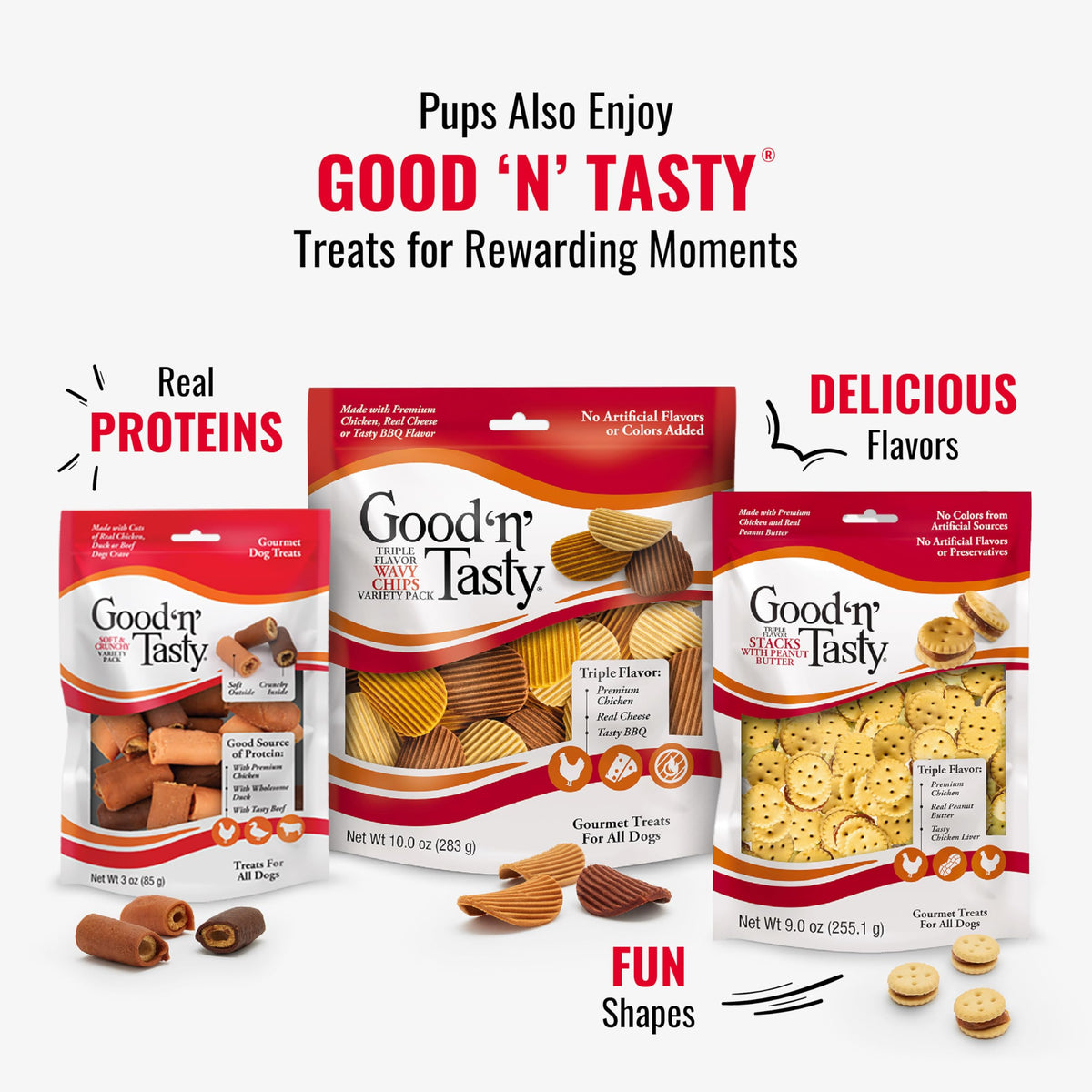 Good 'n' Fun Kabobs Long-Lasting Dog Treat Made With Real Protein, 24 oz | Premium Chicken, Pork and Beef Hide Chew, Supports Dental Health and Mental Stimulation, For Adult Dogs