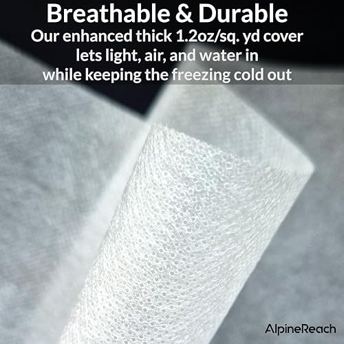 AlpineReach Plant Covers Frost & Sun Protection 10 x 30 ft - Thick 1.2 oz/yd² Freeze Blanket to Low 28 °F Temperatures Floating Row, Garden Fabric Material, Protect in Winter Cold, Gardening Down
