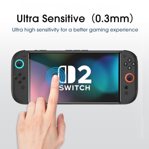 amFilm Auto-Alignment OneTouch for Nintendo Switch 2 Screen Protector 2025 | Tempered Glass Accessories, 30s Install, Bubble Free, Scratch & Drop Resistant, Touch Sensitive, 7.9'' Transparent [2 Pack]