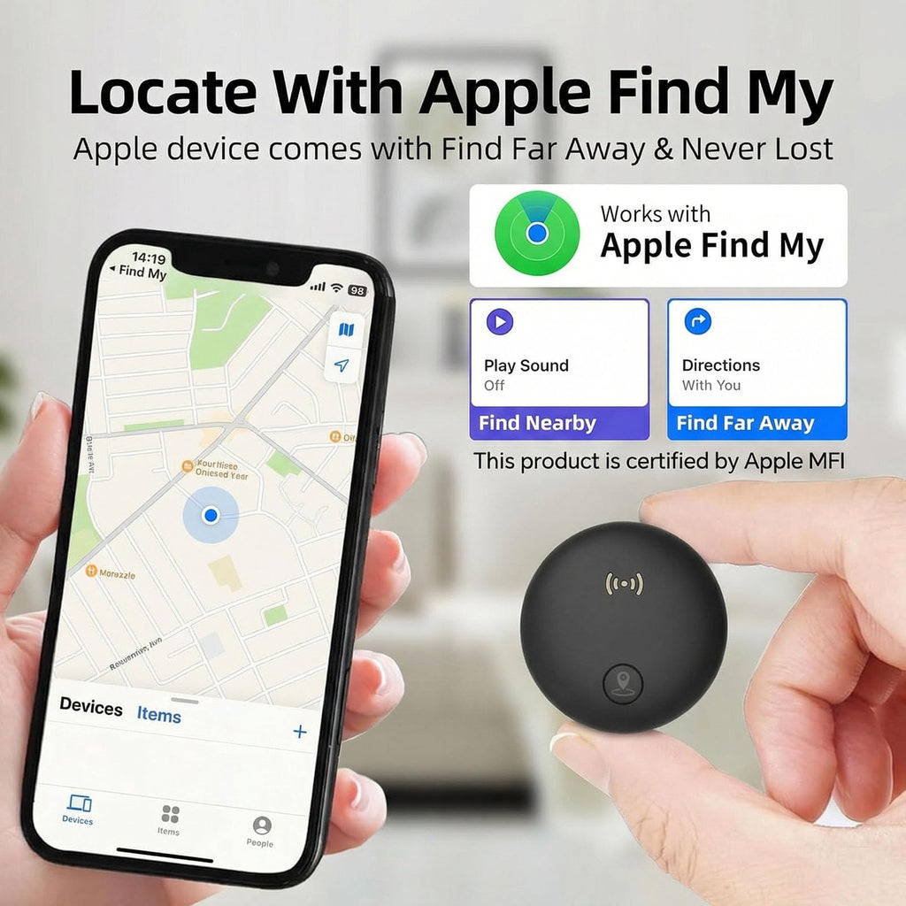 GPS Tracker for Vehicles, Real-Time Tracking for Android & iOS w/Magnetic | No Monthly Fee / No SIM Card, Works with Android Find Hub & iOS Find My, Hidden GPS Tracker Devices for Cars/Motorcycle/Bikes