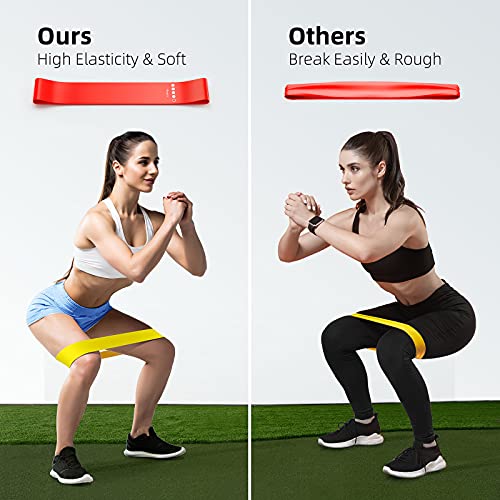 Resistance Bands Exercise Bands Set, 5-Levels for Home Gym, Yoga & Pilates | Elastic Stretch Bands for Strength Training, Physical Therapy, Leg Glute Arm Workouts, Men Women