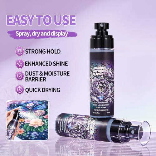 Diamond Art Sealer Spray, Painting Sealer Spray, Quick Drying Spray evenly | For Diamond Art, Secure Diamond Fixing and High Gloss Finish 100ml