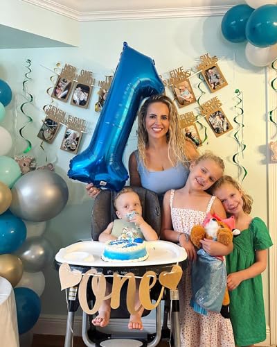 Navy Blue 1 Balloon - Number Balloon 40 Inch, 1st Birthday Decorations | Large foil number balloons for 1st birthday party, Navy Blue blow up birthday balloon numbers for women and men
