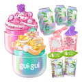 GUI GUI Fruity Glow Slime Kit, Crunch & Gloss Scented Slimes | Includes Gua Sha, Beauty Scoop, charms, booster, and collectible figurine in a slime kit for girls
