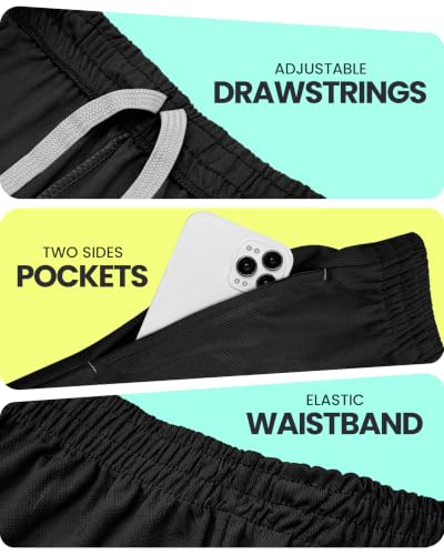 NY Threads Breathable Mesh Mens Athletic Shorts Loose-Fit Quick Dry Shorts | Lightweight Activewear Knit Workout Shorts with Pockets 8 Inch Inseam Gym Short Elastic Waistband with Drawstring