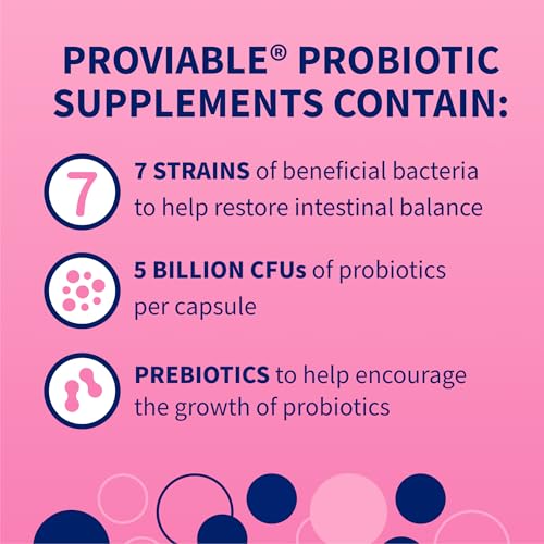 Nutramax Proviable Probiotics for Dogs & Cats, Sprinkle Capsules, 30ct | Probiotics for Cats and Dogs, Plus Prebiotics, Daily Gut Health Support Supplement, Multiple Strains, Sprinkle on Food
