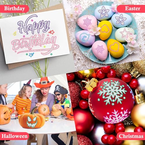 Muchcute Outline Markers Glitter Pens,12 Shimmer Toy Tween Teen Girl Gifts | Trendy Stuff Art Supplies Kids 6-8 9-12 10-12, Arts Crafts Kids Ages 8-12 Year Old Birthday Gifts, Cute Fun Crafts Girls 8-12