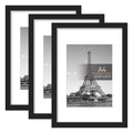 upsimples 3 Pack Frame, Picture Frames, Versatile Photo Frame, Black A4 | Ideal for Photos, Posters, Art Display, Certificates, Freestanding, and Wall Mountable, 21x29.7cm