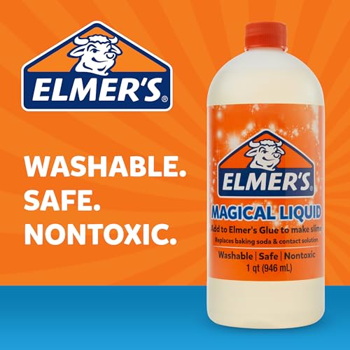 Elmer's Magical Liquid, Slime Activator Solution, Safe and Washable, 1 Quart - Updated Formula for Double the Slime Output