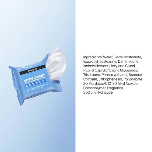 Neutrogena Makeup Remover Micellar Wipes, 2 Pack of 25 Ct | Plant-Based Micellar Water Cleansing Cloths, Gently Removes Oil, Dirt & Waterproof Makeup, No Heavy Residue, Alcohol-Free