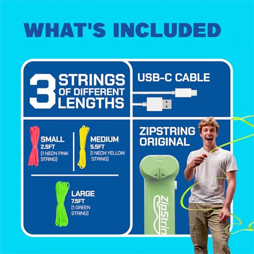 ZipString Original Rope Launcher Toy, Luscious Lime | As Seen on Shark Tank, For Kids & Adults, Fly String Loop in Air, Endless Tricks & Fun
