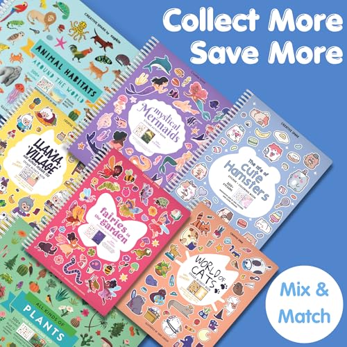 Cupkin Animal Habitats Sticker Book | 12 Coloring & Activity, 500+ Stickers | Spiral-bound kids craft format with 12 activity scenes, 12 art pages, side-by-side viewing and easy-peel design for ages 2–8
