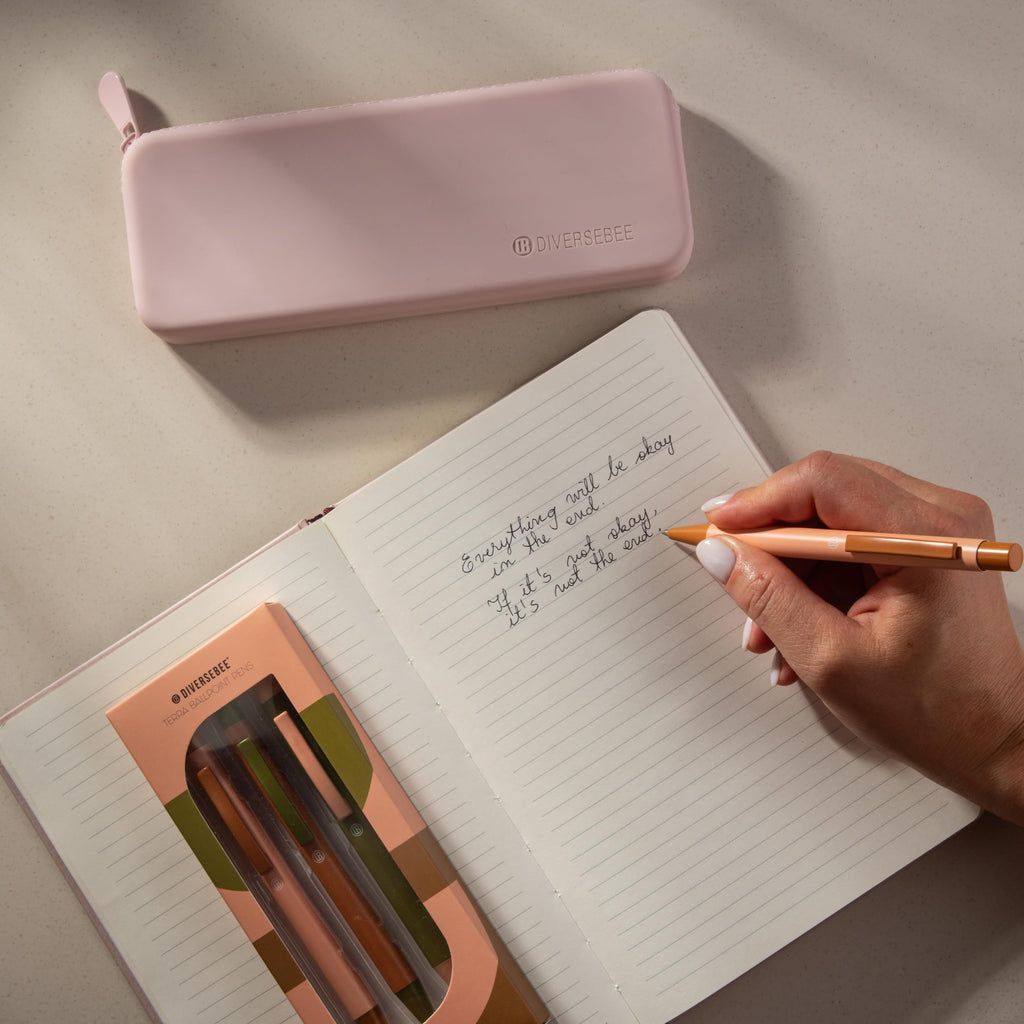 DIVERSEBEE Soft Silicone Pencil Case, Pencil Pouch with Zipper (Cherry) | Aesthetic Pen Bag for School, Bible Study Journaling Supplies and Accessories, Cute Pencil Organizer