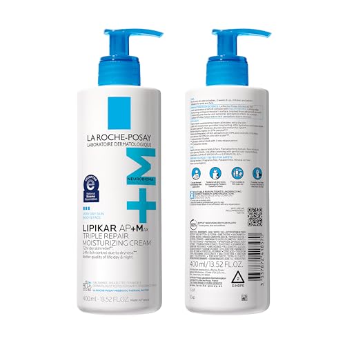 La Roche-Posay Lipikar AP+MAX Triple Repair Moisturizing Body Cream | Face and body lotion for dry skin with shea butter and niacinamide. Gentle on very dry, rough, sensitive skin.