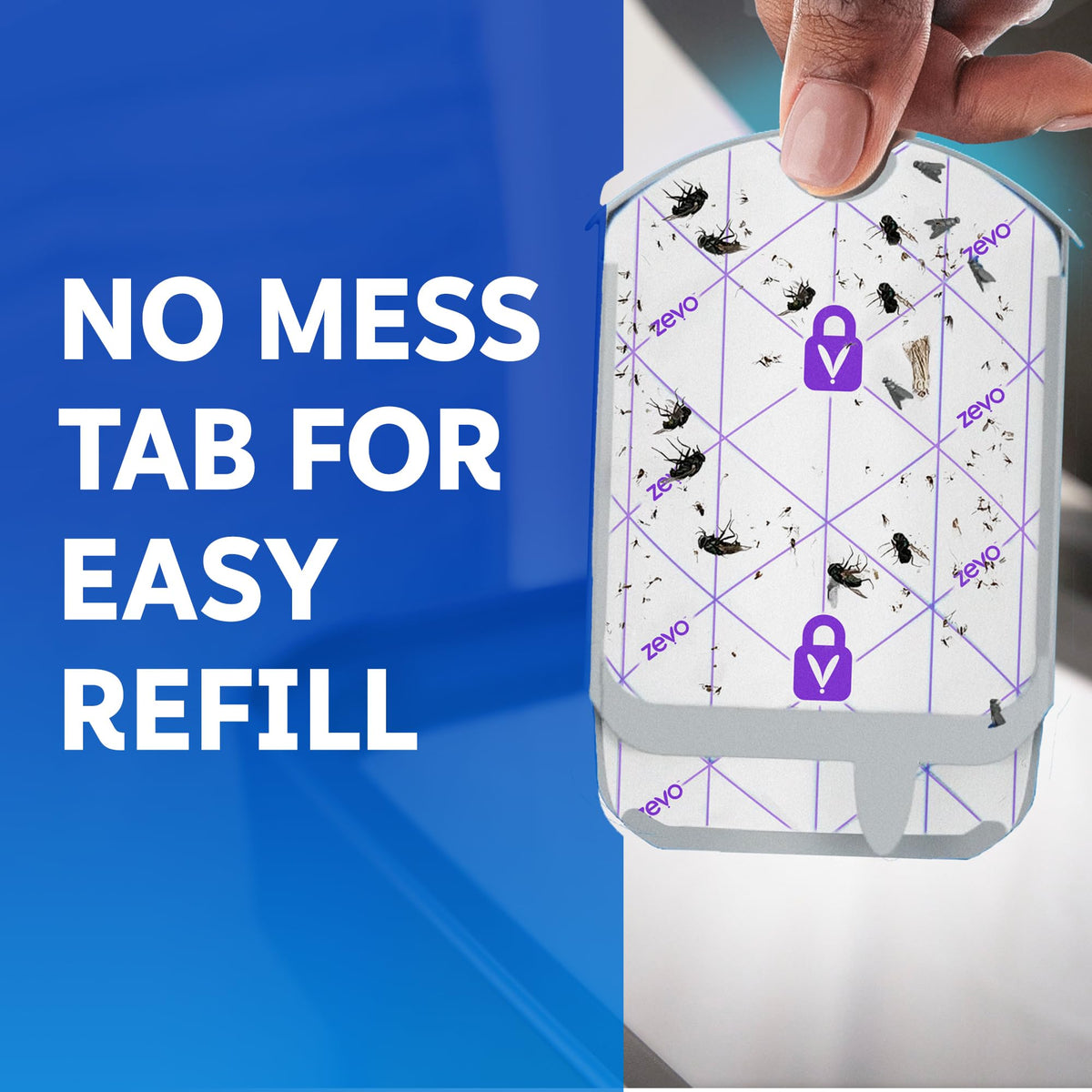 Zevo Flying Insect Trap Refill Cartridges for Fruit Flies & Gnats, 4 Count | Fits Zevo MAX & Zevo Flying Insect Trap, Catches House Flies, Gnats & Fruit Flies 24/7, No Added Fragrance or Dyes
