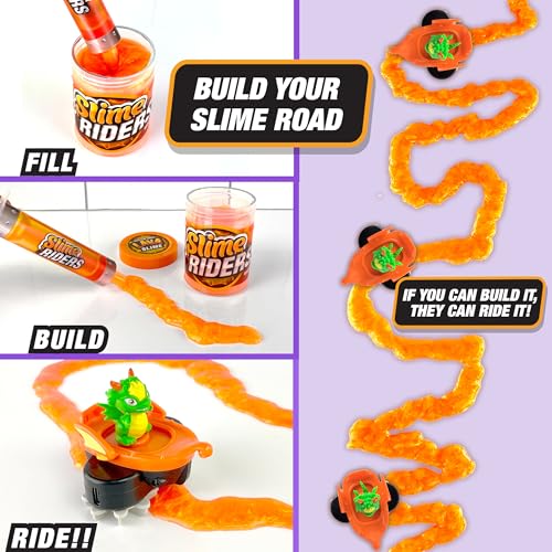Slime Riders Motorized Rechargeable Toy Car Slime Race Track Builder Kit | The Original Slime Rider - Draco The Dragon