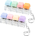 2 PCS Keyboard Fidget Toy, Keyboard Fidget Keychain 4-in-1 Keyboard Decompression Button Finger Clicker Toys (Purple Blue Pink Orange, General)