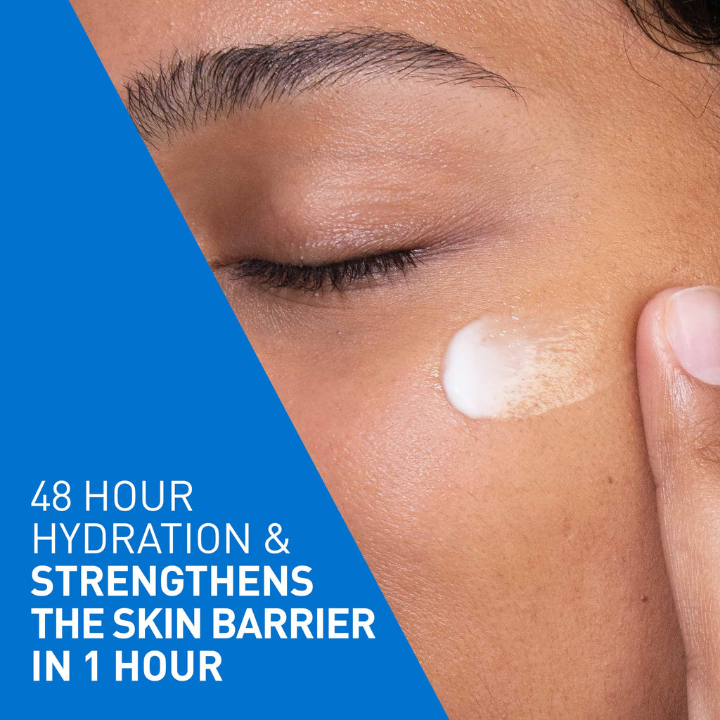 CeraVe PM Daily Facial Moisturizer, Skin Care for Dry Skin, Oil-Free, 3oz | Travel Sized Face Lotion with Hyaluronic Acid, Niacinamide & Ceramides, Face Moisturizer for Men & Women, Skin Barrier Repair