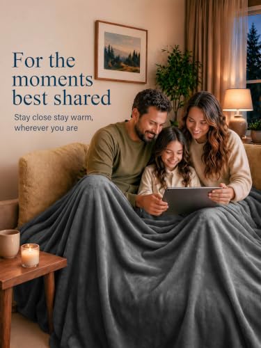 Utopia Bedding Ultra Soft Fleece Bed Blanket Queen Size Grey (90x90 Inches) | Microfiber Plush Warm Lightweight Breathable Cozy Blanket Anti-Static, All Season Use, Gift for Women and Men