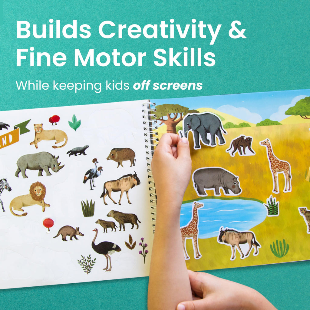 Cupkin Animal Habitats Sticker Book | 12 Coloring & Activity, 500+ Stickers | Spiral-bound kids craft format with 12 activity scenes, 12 art pages, side-by-side viewing and easy-peel design for ages 2–8