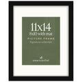 Americanflat 11x14 Picture Frame - Matted to 8x10 - Engineered Wood - Black | Shatter-resistant glass, hangs vertical or horizontal, sawtooth hangers included, use with or without mat